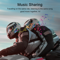 Casque de moto avec interphone 5.3, portée 500M, communication entre 2 motards, écran LCD, partage de musique, mixage audio, IPX6, 800mAh