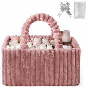 Organizador de Pañales de Franela con Asa, Bolsa de Almacenamiento, Contenedor de Almacenamiento para Guardería, Organizador para Recién Nacidos, Niñas y Niños - Product Image 1