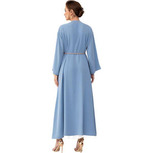 <span class=keywords><strong>Cardigan</strong></span> à manches bouffantes 2024 élégant ouvert Abaya longue robe Abaya femmes robe musulmane - Product Image 3