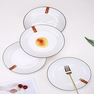 Trắng nổi sứ cổ điển Bộ đồ ăn đặt cho nhà hàng sử dụng Salad & súp Bát máy rửa chén & lò vi sóng an toàn - Product Image 2