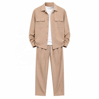 Ensemble chemise et pantalon texturés 2 pièces pour homme, manches longues, boutonnage décontracté, multicolore, fabrication ODM, vente en gros