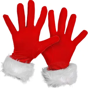 2023 Christmas Gloves Raw Edge Festive Decoration Single Layer Warm Gloves Christmas Party Glow Gloves