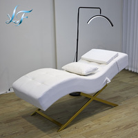 Table de massage et de soin des cils de luxe incurvée pour salon de beauté
