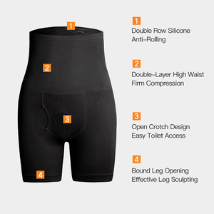 En gros Body sculptant pour hommes grandes tailles, sans couture, taille haute, effet ventre plat, rehausseur de fesses, avec bretelles réglables - Product Image 5