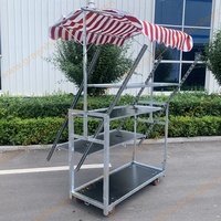 Chariot à fleurs danois à quatre roues avec étagères réglables, chariot à plantes OEM pour serre, pépinière et usage agricole