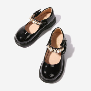 2026 New Style Kids Flat Princess Leather Shoes for Girls Soft Sole Baby Girls Shoes with Pearl Decoration - Product Image 2