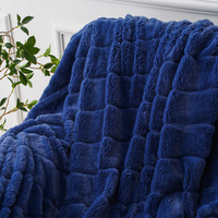 Couverture en fausse fourrure de lapin, couvertures pour canapé et lit, couverture luxueuse en peluche douce et moelleuse, 50x60 pouces, super douce, chaude et légère