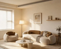 Ensemble de canapés modulaires de couleur crème au design moderne, garnis de latex naturel, meubles durables pour le salon