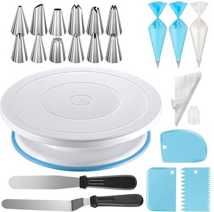 Juego de Utensilios para Hornear Duradero de 71 Piezas con Soporte Giratorio Suave y Cortador Nivelador de Pasteles para Uso Profesional - Product Image 6