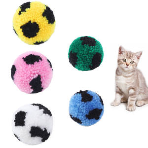 Grosir interaktif 4.5 cm kucing mainan sepak bola untuk dalam ruangan kucing bermain sendiri wol sepak bola kucing mainan hewan peliharaan olahraga bola - Product Image 2