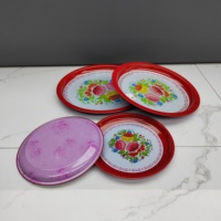 Plateau à thé en émail incassable pas cher de 35/40/45/50/55 cm, plateau rond en émail, plateau en émail