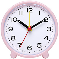 Horloge de bureau en résine avec mouvement silencieux à quartz Design circulaire Horloge mignonne colorée pour la salle de classe des enfants