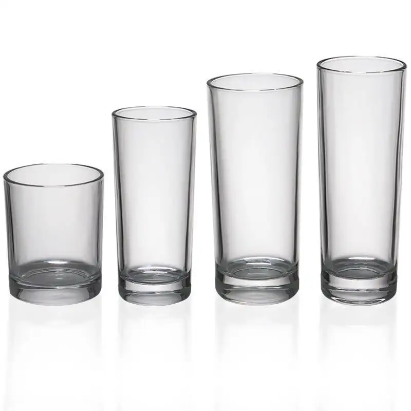 Geleneksel klasik highball cam bardak yuvarlak şekil temizle düz gözlük su İçme tumblers sıcak satış içecek cam