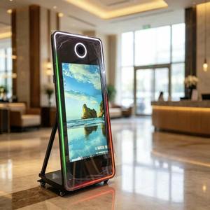 Photomaton Miroir Magique XINRUIJIA |   Station de selfie à écran tactile 70 pouces avec anneau lumineux RGB et cadre métallique pour location événementielle (mariages, fêtes) X - Product Image 2