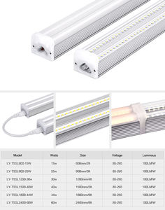 <span class=keywords><strong>Tube</strong></span> <span class=keywords><strong>LED</strong></span> en aluminium Lonyung T5 1FT 2FT 4FT 8FT, <span class=keywords><strong>dimmable</strong></span>, 6000K, montage en surface, luminaire linéaire à barre, tubes intégrés, lampe connectable - Product Image 3