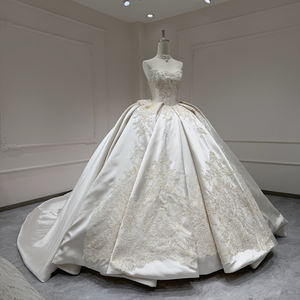 สำหรับ XX68 ชุดแต่งงานแบบยาวแขนกุดผ้าซาตินทรงหวานประดับลูกไม้คริสตัลลายดอกไม้ - Product Image 2