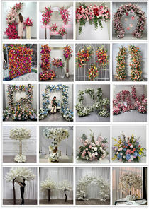 Arrangement de fleurs de rose en soie rouge artificielle lisse faite à la main boule de fleurs rouges décoratives de mariage de Noël - Product Image 6