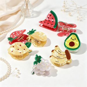 Pinces à Cheveux Mini Fruits en Gros – Adorables Clips Requin en Forme de Fraise, Avocat, Ananas pour Femmes et Filles – Accessoires Capillaires - Product Image 4