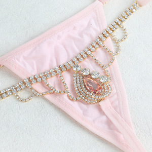 <span class=keywords><strong>Perizoma</strong></span> con Cuore <span class=keywords><strong>Rosa</strong></span> in Strass, Sexy Tanga a Vita Media con Catena di Cristalli per <span class=keywords><strong>Donna</strong></span> - Product Image 6