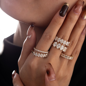 Bague de mariage en diamant classique ovale carré poire rond, diamant de laboratoire de qualité VVS, or blanc 10 carats, GRC - Product Image 6