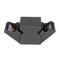 Boîte de rangement séparée en cuir PU au design élégant, avec rabat, personnalisable OEM, pour cartes de jeu et cartes à collectionner