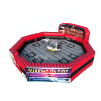 Vente flash : jeu de simulation de surf Wipeout 3 en 1 pour enfants et adultes, jeu de tir à la corne de taureau gonflable fou, machine de jeu à vendre