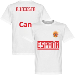 T-shirt de football décontracté rétro de l'équipe nationale d'Espagne en coton pur respirant et anti-humidité à coupe ample - Product Image 4