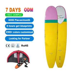 Cordes de jambe laisse à dégagement rapide dessus souple fond dur 6'3 sac de fusion de prise d'aileron de chaussette acrylique avec roue 6'8 "ébauches de planche de surf en mousse