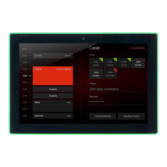 10.1 Inch Wall Mount Android Tablet Poe NFC Android 9.1 POE Tablet With 4 bar Light for Meeting Room Order