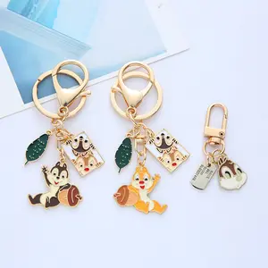 Lovely Cartoon Chip 'n' Dale Handbag Car Pendant Key Rings Luxury Squirrel Key Chain Charm Gifts Widget Keychain Ornaments