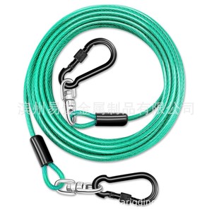 สายจูงสุนัขเอด้าสแตนเลสสีดำและสีเทอร์ควอยซ์ทนทานสำหรับสุนัขขนาดเล็กและขนาดใหญ่ - Product Image 1