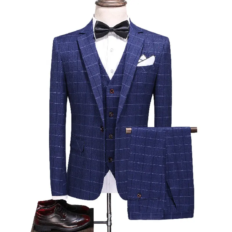 Men Slim Fit Jacket Suits 3 Pieces Formal Business Men's Suits