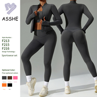 Veste de course légère à fermeture éclair intégrale pour femmes, pantalon de yoga à taille haute imprimé personnalisé, tenue de sport, ensemble de yoga