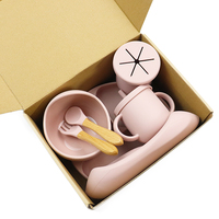 Ensemble de vaisselle sans BPA pour bébé Fournitures de sevrage à LED Bols pour bébé Assiettes Ensemble d'alimentation en silicone pour bébé