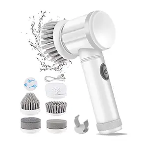 Electric Cleaning Brush Multi-Purpose Shower Spin Scrubber Brush with Head Cleaning Tool for Floor Kitchen Bath