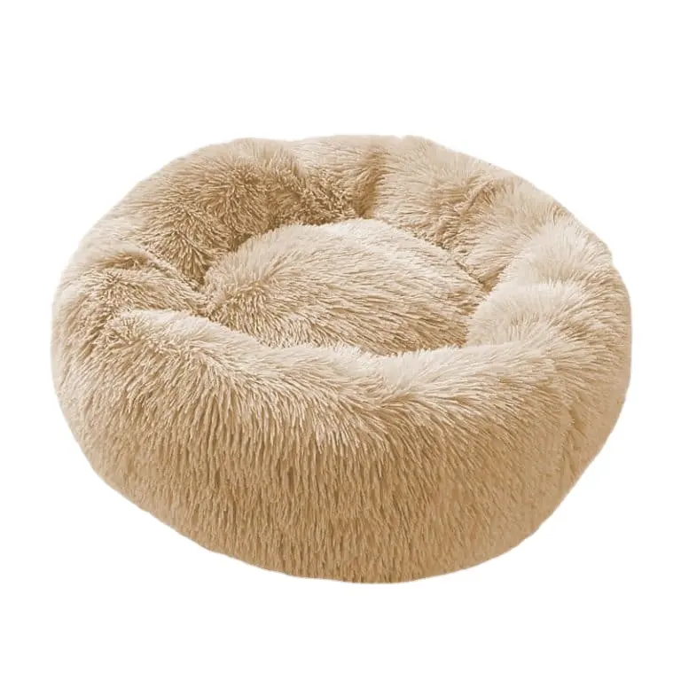 Manufacturer Drop Shipping Long Plush Cat Beds Cat Mats Round Soft Bed For Dogs Pet Cushion Cat Bed