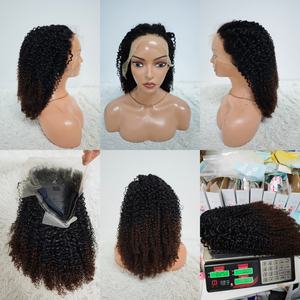 Letsfly Promotion 76$ Jerry Curly 18inch 13x4 <b>Lace</b> <b>Frontal</b> Color <b>Wig</b> 10A 100% <b>Human</b> <b>Hair</b> 300% Density 250g Wholesale Price - Product Image 6