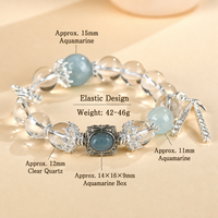 Bracelets tendance en cristal de quartz géométrique faits à la main avec pendentif en argent - Cadeau pour femme