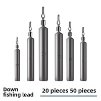 Plombs cylindriques Drop-Shot à changement rapide, en forme de goutte d'eau, 3,5g/5g, en plomb moulé sous pression pour montages Drop-Shot et lancer de leurres, 50 pièces par lot