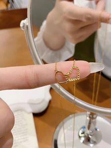 Collier pendentif double cœur en or 18 carats Xinfly, bijoux élégants et raffinés, cadeau idéal pour la Saint-Valentin, un anniversaire, en promotion - Product Image 4