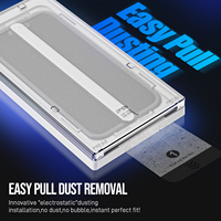 Verre trempé anti-reflet AR pour iPhone 17 Pro Max / 16 / 15 / 14 Plus / 13/12, dureté 9H, anti-poussière automatique, sans bulles