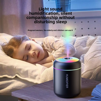 Humidificador de Aire Portátil Eléctrico Ultrasónico, Mini Humidificador USB Silencioso de Plástico para Uso Doméstico, con Luz Nocturna