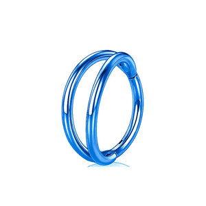 Piercing orecchino G23 titanio doppio cerchio incernierato segmento anello elica anello di Piercing ad alta gioielleria - Product Image 5