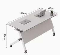 Bureau d'étude moderne mobile simple avec ensembles de chaises Petite table pliante de bureau de conférence de formation de réunion de 6 personnes