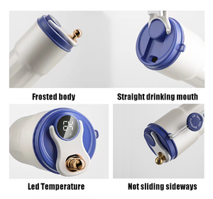 Bouteille d'eau en acier inoxydable à double paroi de 400 ml (14 oz) avec logo personnalisé, contrôle intelligent de la température, thermos pour la salle de sport - Product Image 3