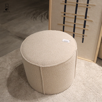 Nouveau rond doux Chenille Pouf maison chambre meubles dressing maquillage pouf repose-pieds canapé tabouret