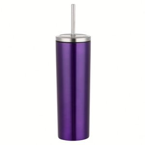 Gobelet droit minimaliste en acier inoxydable de 20 oz avec couvercle à paille - Product Image 1