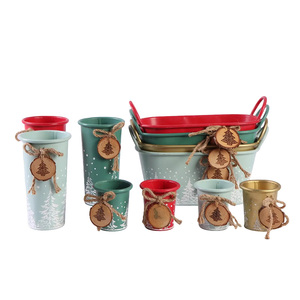 2025 nuevas tazas decorativas con temática navideña, macetas suculentas de madera, <span class=keywords><strong>maceta</strong></span> de Metal para jardín, decoración de tazas de dulces de <span class=keywords><strong>Navidad</strong></span> - Product Image 4
