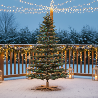 Sapin de Noël réaliste en PE et PVC écologique de luxe, grand modèle, facile à monter, de 1,5m à 3m, avec support doré