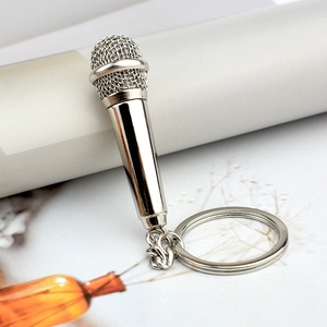 Wholesale Multicolor Alloy Microphone <b>Keyring</b> Portable <b>Mini</b> Mic Shaped Key Chain Music Themed For Souvenir Bag Accessories - Product Image 2